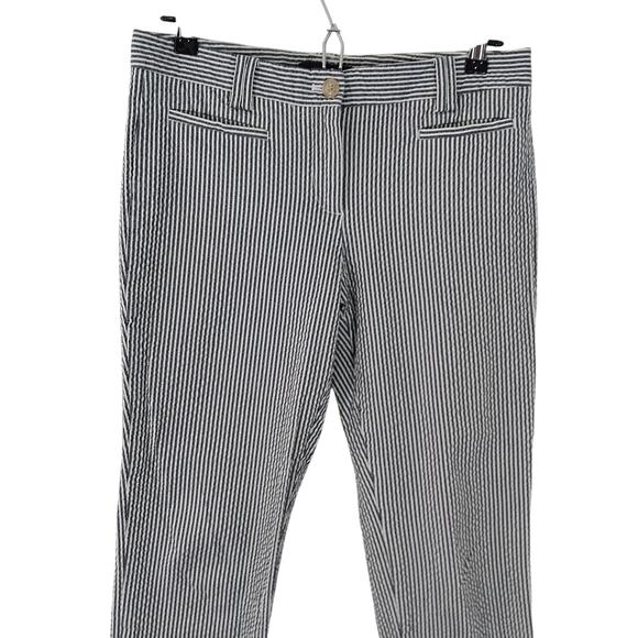NWOT! ANN TAYLOR! BLUE & WHITE STRIPED SEERSUCKER CROPPED PANTS, SLACKS! SZ 4 - Picture 5 of 10